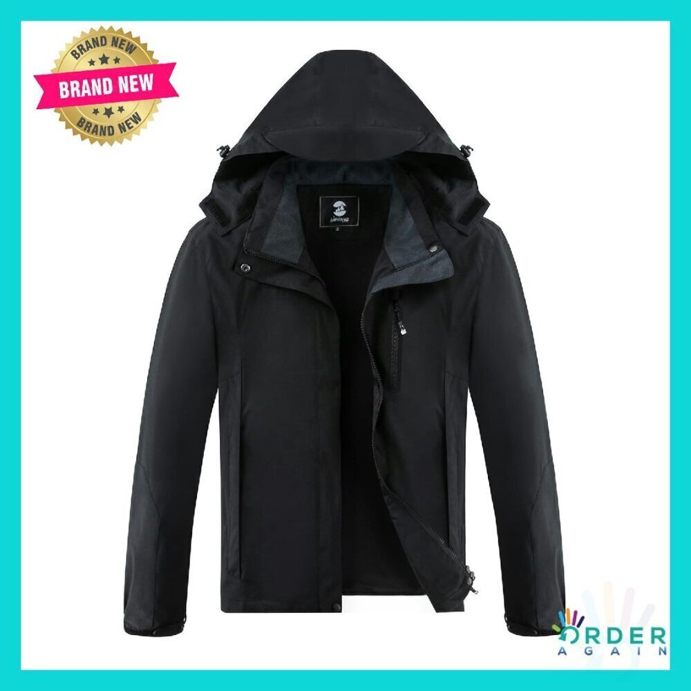 Lightweight Waterproof Rain Jacket Removable Hood Active Outdoor Chic Minimal